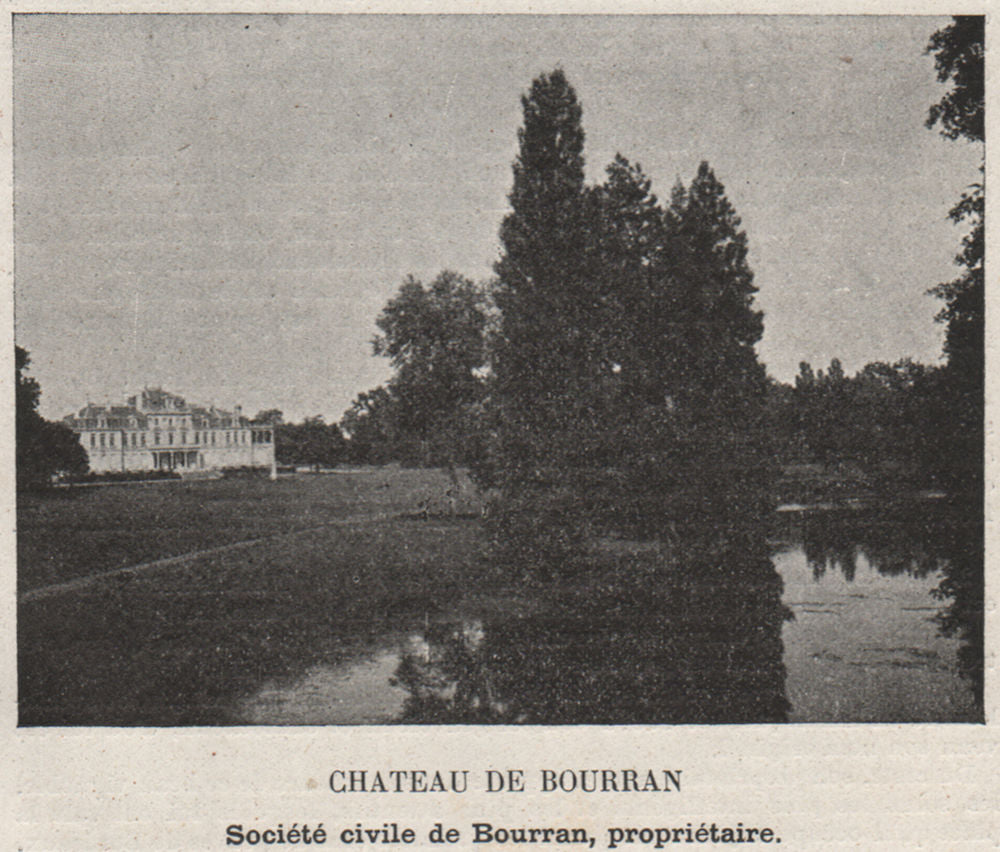 GRAVES. MÉRIGNAC. Chateau de Bourran. Bourran. Bordeaux. SMALL 1908 old print